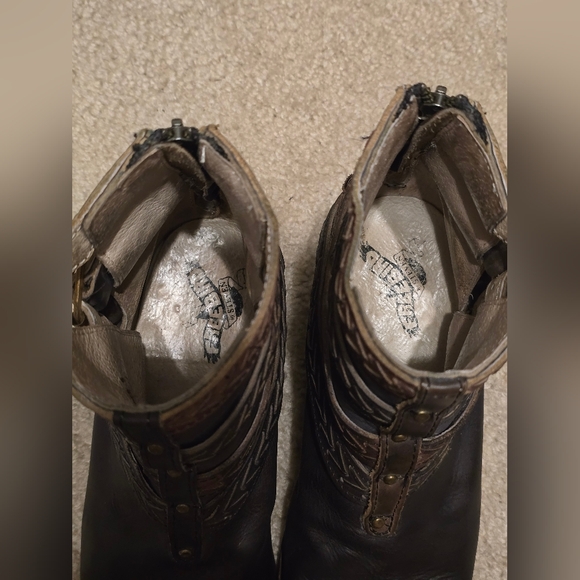 Women's Black and Brown Ankle Boots - Picture 3 of 11